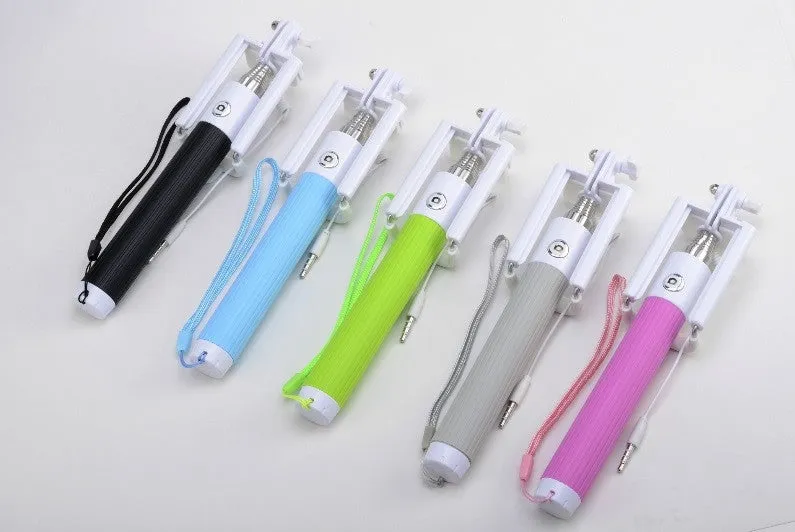 Mini Wired foldable Selfie Stick with Press Button