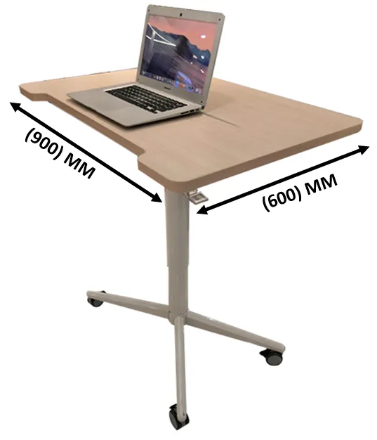 Mobile Single Pole Pneumatic Adjustable Desk