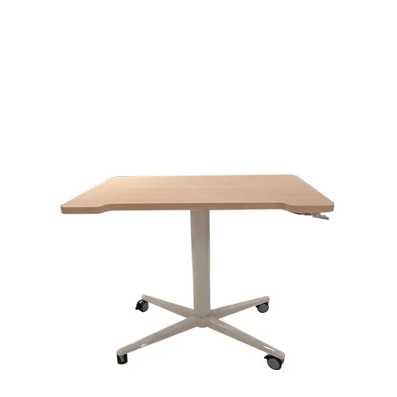 Mobile Single Pole Pneumatic Adjustable Desk
