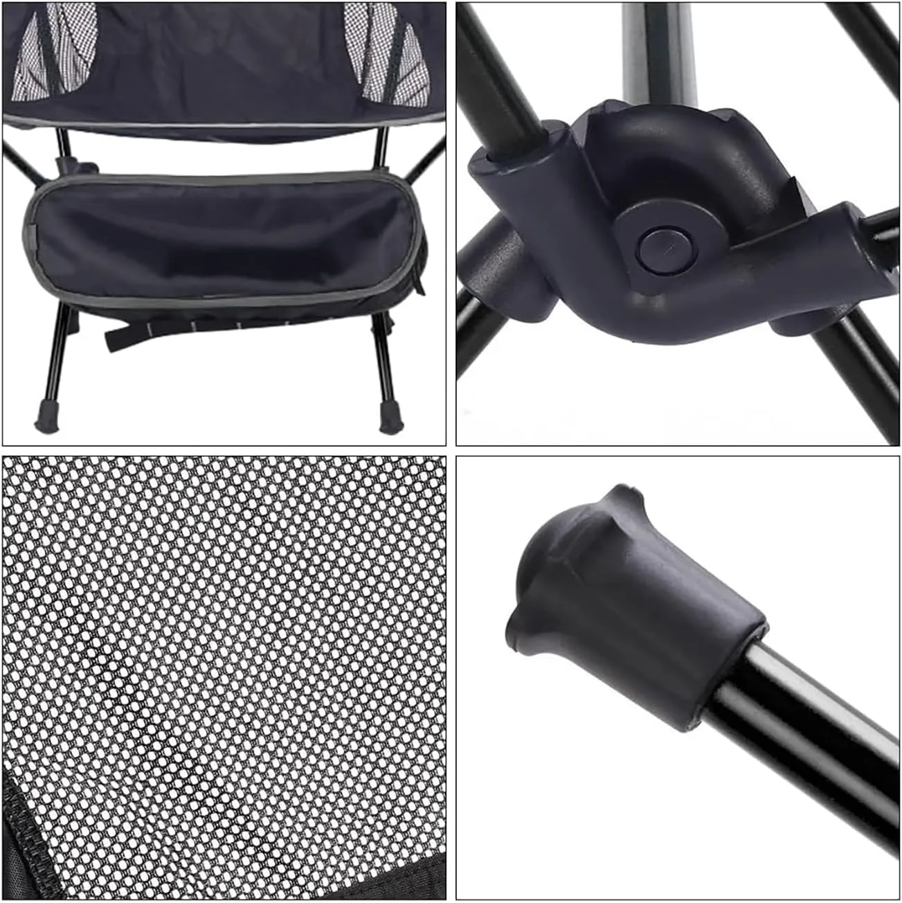 Moon Stool Portable Camping Chair Durable and Comfortable Folding Camping Chair, Perfect for Outdoor Activities, Max Load 220 lbs, Made with Aircraft Grade Aluminum (Red Black,Small Size)