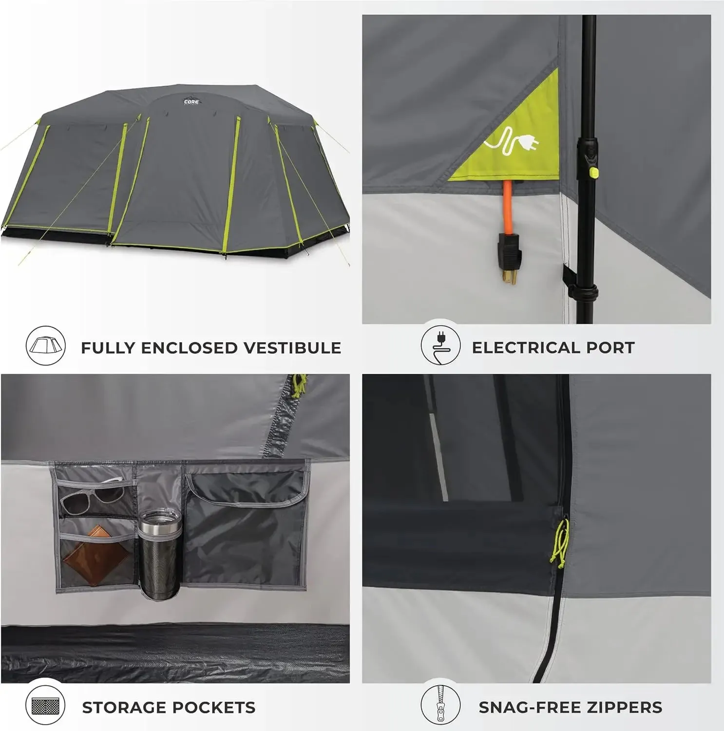 Multi Room Tent for Family with Full Rainfly