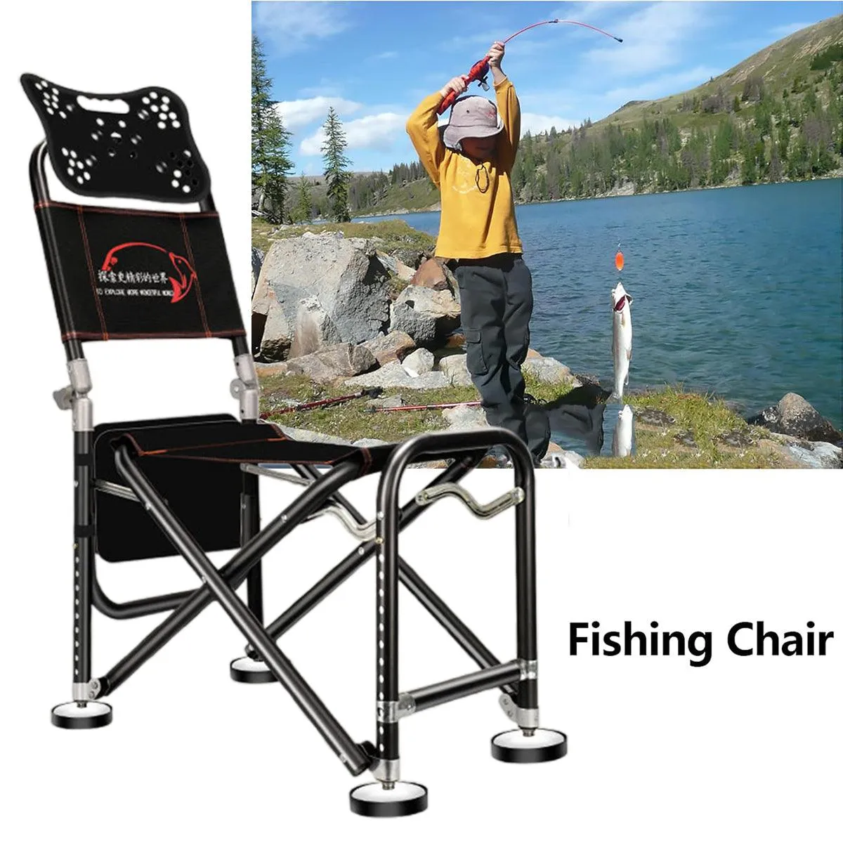 Multifunctional Recliner Folding Fishing Chair Portable Outdoor Camping Chair