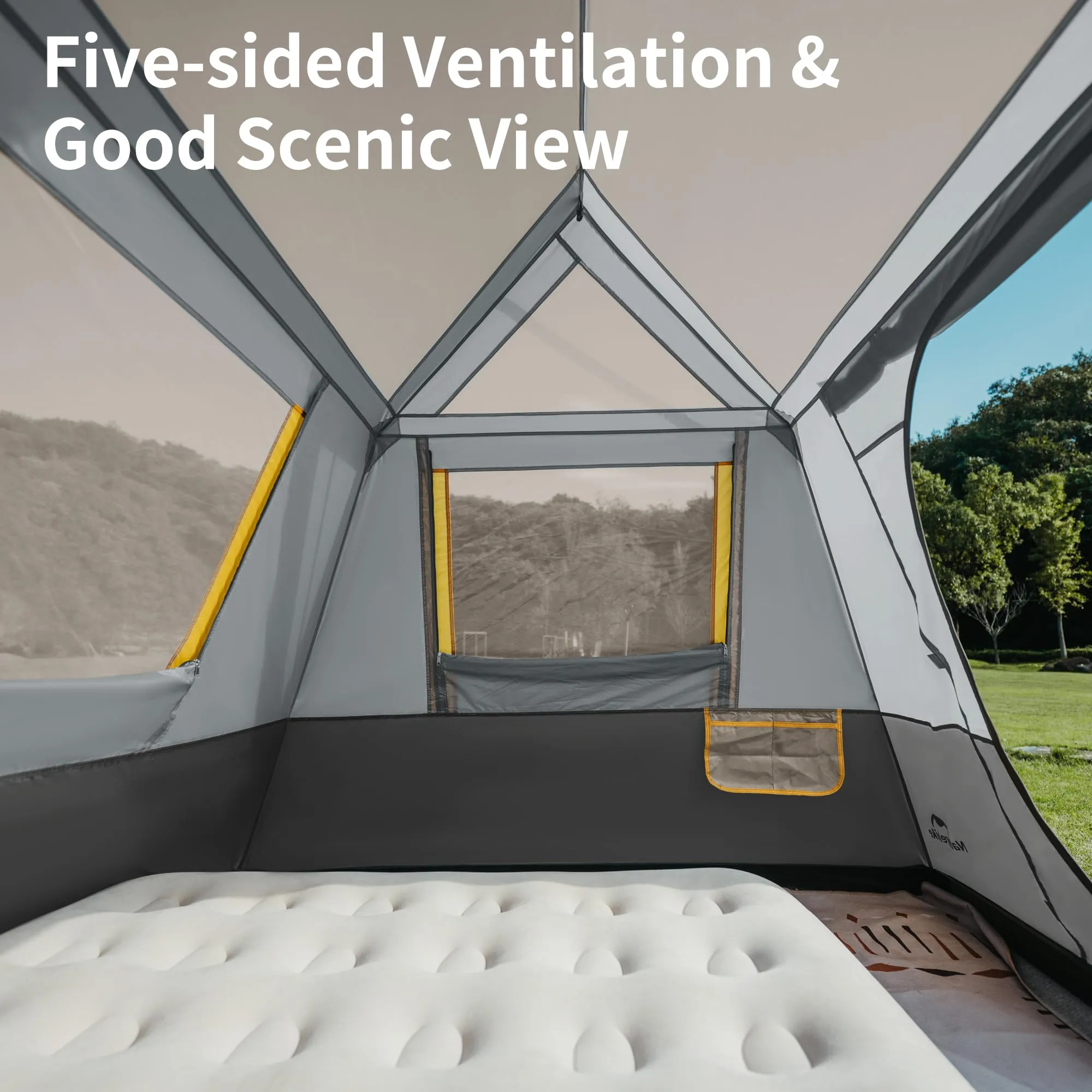 Naturehike CAPE Series 5.2 Fast Automatic Cabin Tent for up to 4 Person Outdoor Camping Quick Build Pop up Instant Tent Large 5.2m² Interior Space
