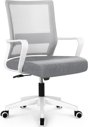 NEO CHAIR Office Chair Gaming Desk Computer Chair Ergonomic Mesh Mid Back with Wheels Lumbar Support Comfy Swivel Adjustable for Home (Grey)