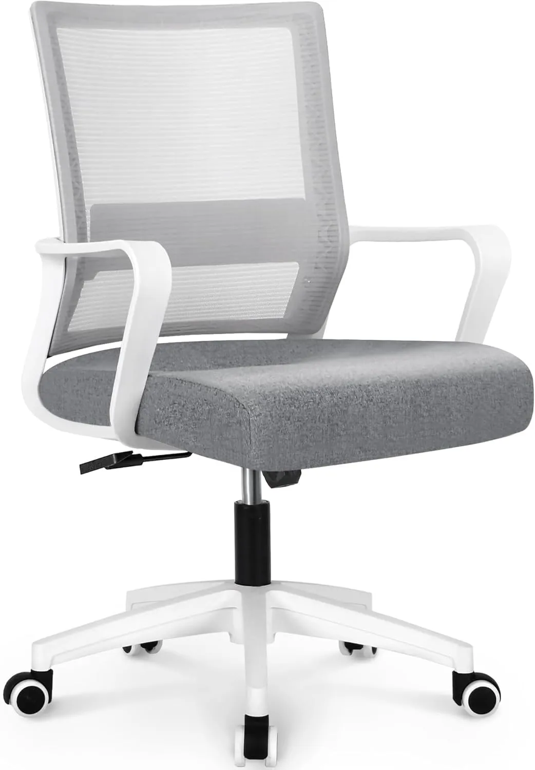 NEO CHAIR Office Chair Gaming Desk Computer Chair Ergonomic Mesh Mid Back with Wheels Lumbar Support Comfy Swivel Adjustable for Home (Grey)