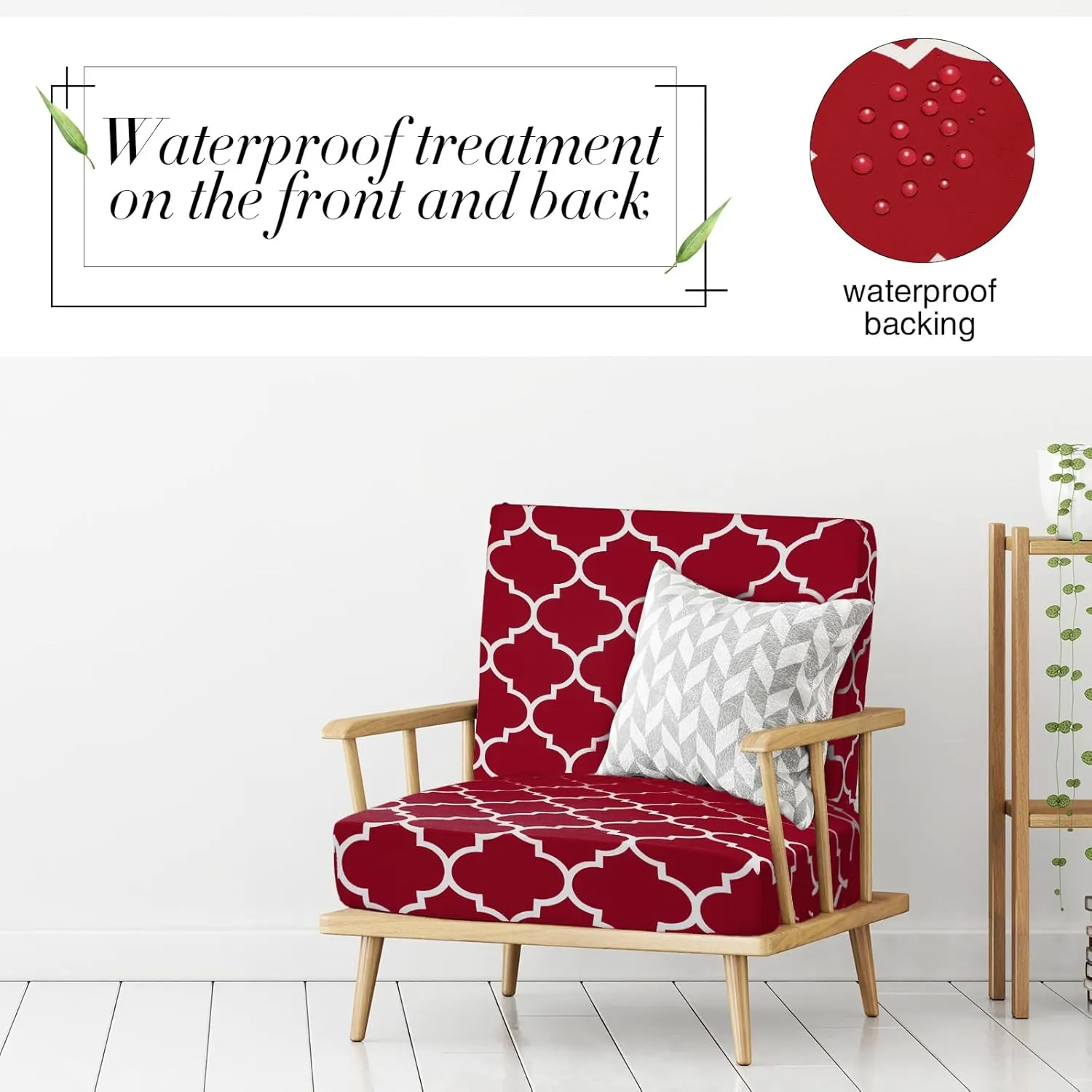 Newwiee 8 Pcs Patio Stretch Sofa Cushion Covers Stripe Outdoor Cushion Covers Replacement Patio Furniture Couch Slipcovers Chair Seat Soft Flexibility Protector(Wine Red)