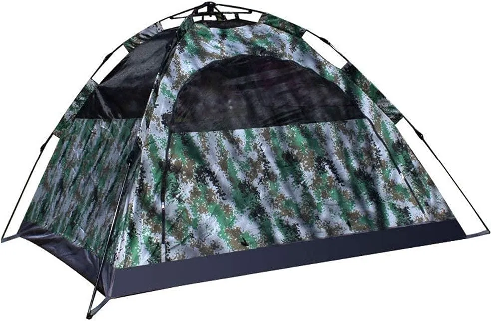 NIEH 3-4 Person Camping Tent Outdoor Double Decker Backpacking Tent Automatic Instant Pop Up Tent for Outdoor Sports with Camouflage
