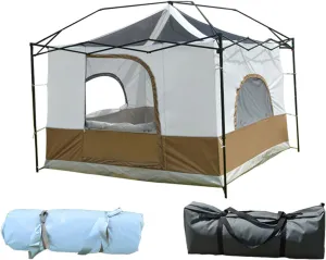 NIEH Family Camping Tents, 3-4 Person Screen House Room Garden Patio Canopy Shelter, Lightweight and Sturdy, for Outdoor, Hiking Mountaineering Travel