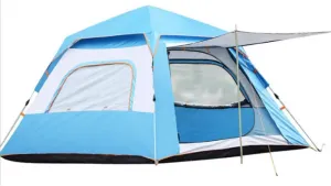 NIEH Full Holiday Family Tent for 3-4 Persons, Pop Up Tent Sun Shade Anti UV for Beach/Hiking/Backpacking/Fishing Instant 4 Season Sun Shelter, Blue