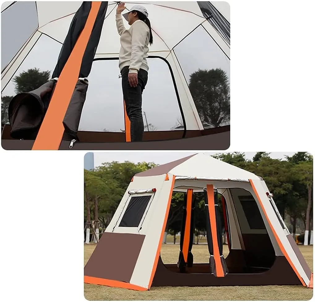NIEH Pop Up Tent for 3 to 4 Person, Camping Outdoor Tent, Family Camping Tent with 360° Panoramic View, Ventilation, Waterproof Dome Tent for, Camping, Beach, and Outdoor