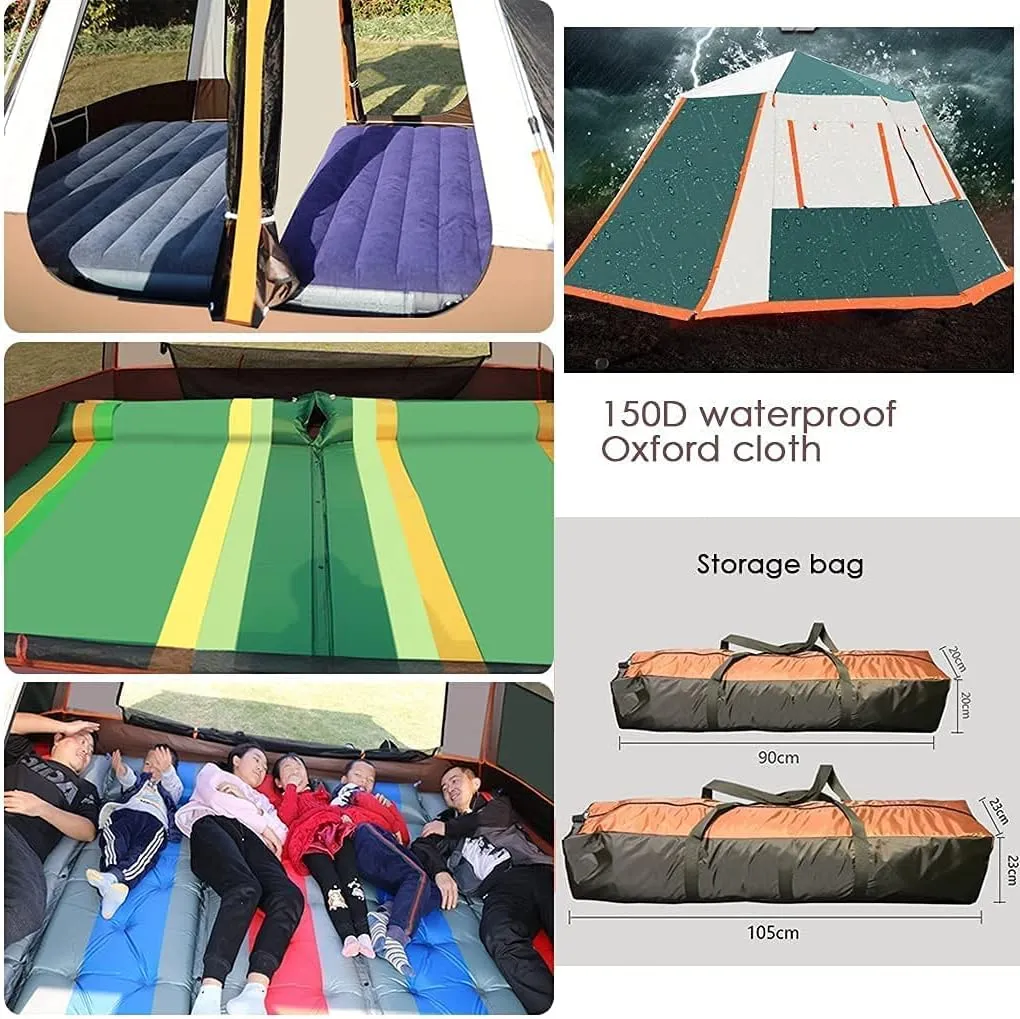 NIEH Pop Up Tent for 3 to 4 Person, Camping Outdoor Tent, Family Camping Tent with 360° Panoramic View, Ventilation, Waterproof Dome Tent for, Camping, Beach, and Outdoor
