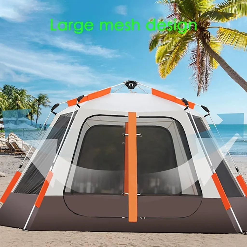 NIEH Pop Up Tent for 3 to 4 Person, Camping Outdoor Tent, Family Camping Tent with 360° Panoramic View, Ventilation, Waterproof Dome Tent for, Camping, Beach, and Outdoor