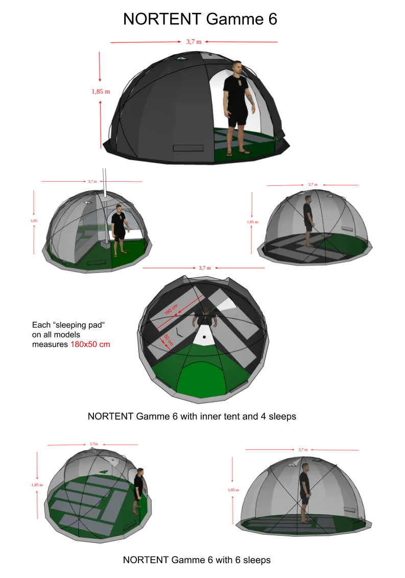 NorTent Gamme 6 - Winter Hot Tent for 6 People - Arctic Light