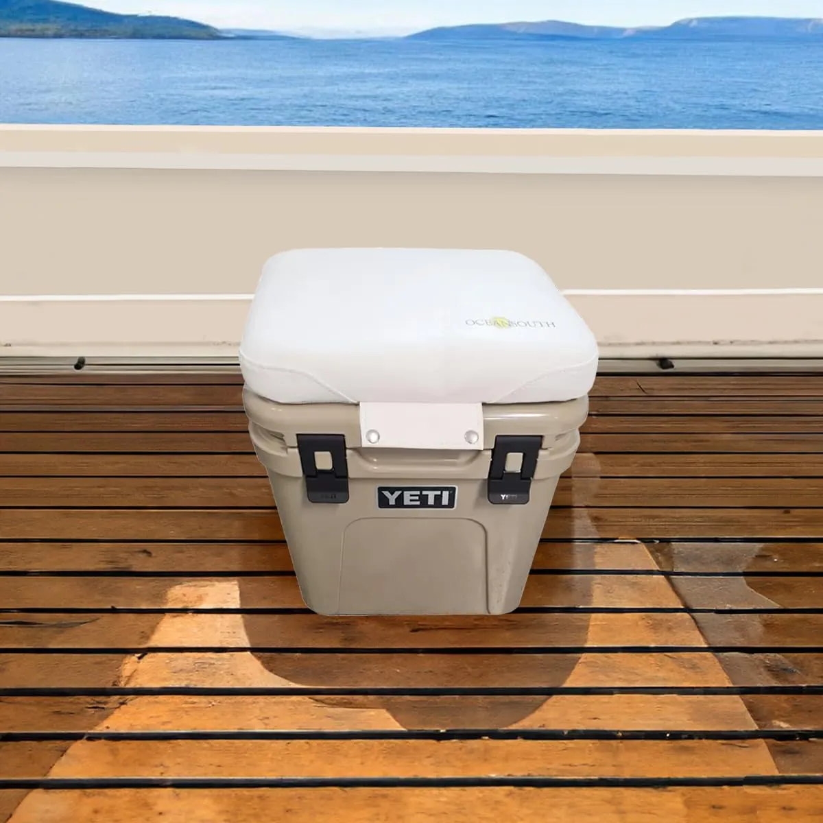 Oceansouth Seat Cushions for Yeti Coolers (Press Stud Fittings) (Dark Gray, YETI 65) Camping yeti seat Cushion Handle Beach Chair ice Box chests and Coolers Foam Cooler Boat Seats