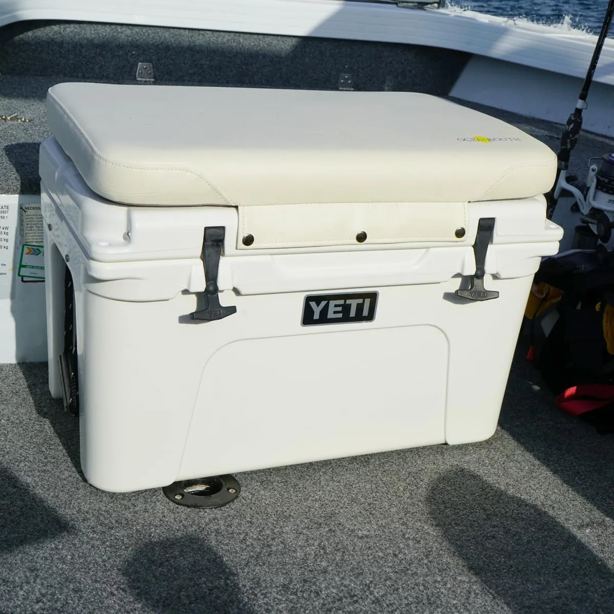 Oceansouth Seat Cushions for Yeti Coolers (Press Stud Fittings) (Dark Gray, YETI 65) Camping yeti seat Cushion Handle Beach Chair ice Box chests and Coolers Foam Cooler Boat Seats