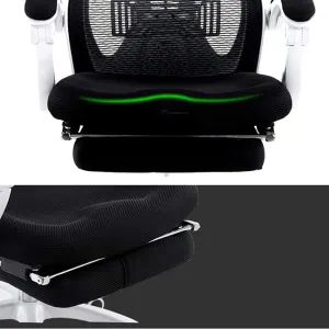 Office Chair Chair Office Chair Casual Study Chair Can Be Lifted and Lowered Rotated 150°Tilt Folding Footrest Breathable Mesh (Color : Gray White) (Gray White)