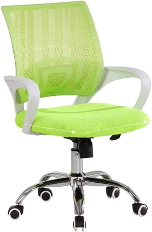 Office Chair Ergonomic Chair, Mesh Computer Chair with Lumbar Support Armrest, Adjustable Comfortable Chair with Back for Adults (Black or Green) (Color : Green)