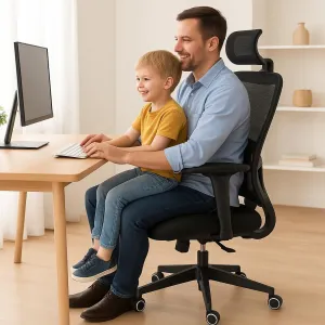 Office Chair, Ergonomic High-Back Desk Chair with 2D Headrest, 350LBS Mesh Office Chair with 4D Armrest, Lumbar Support, 90-135° Tilt Lock Silla Ergonómica Chairs for Office Home Gaming Study