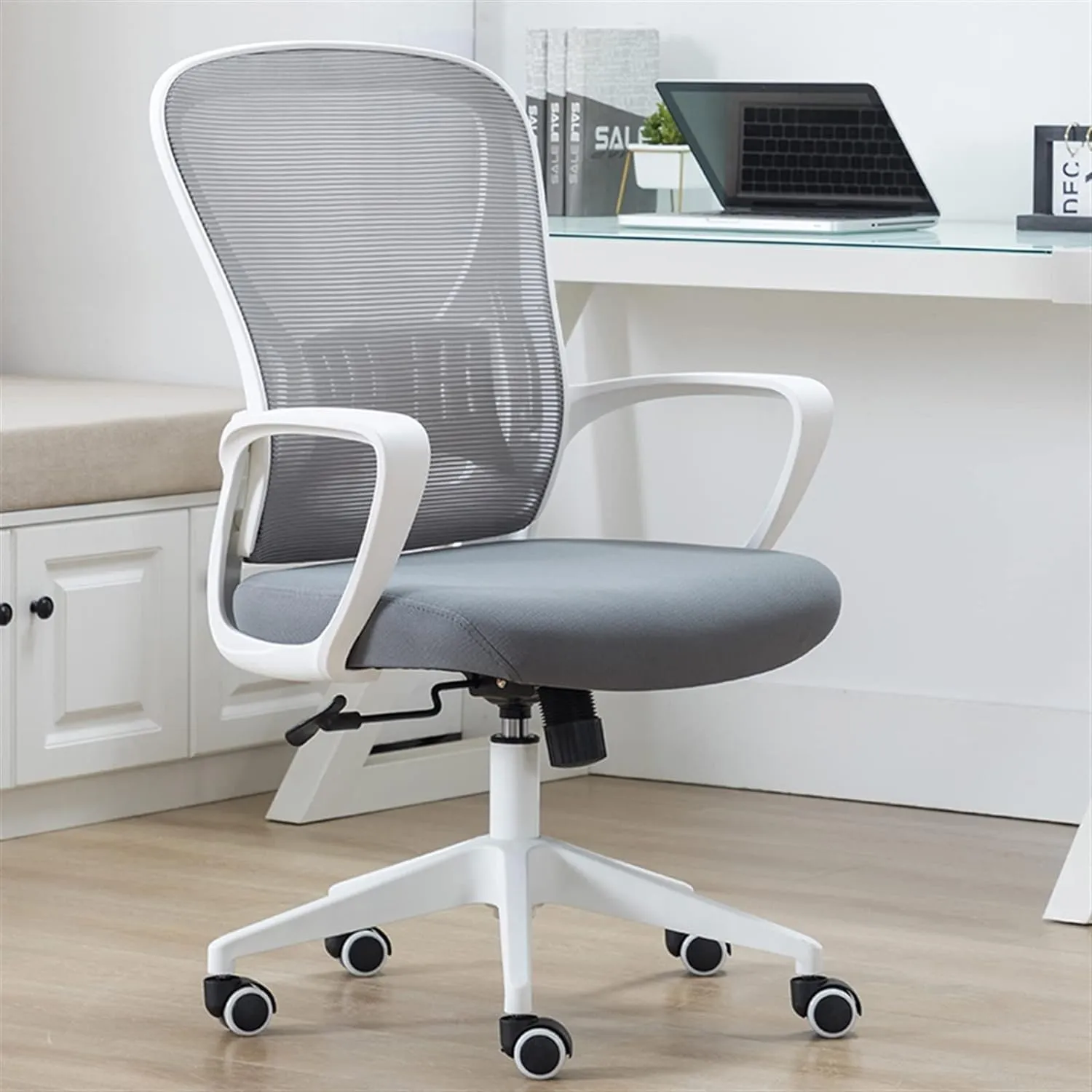 Office Chair Ergonomic Office Chair Desk Chair Breathable Mesh Back PC Chair with Lumbar Support Arms Adjustable Swivel(Color:A)