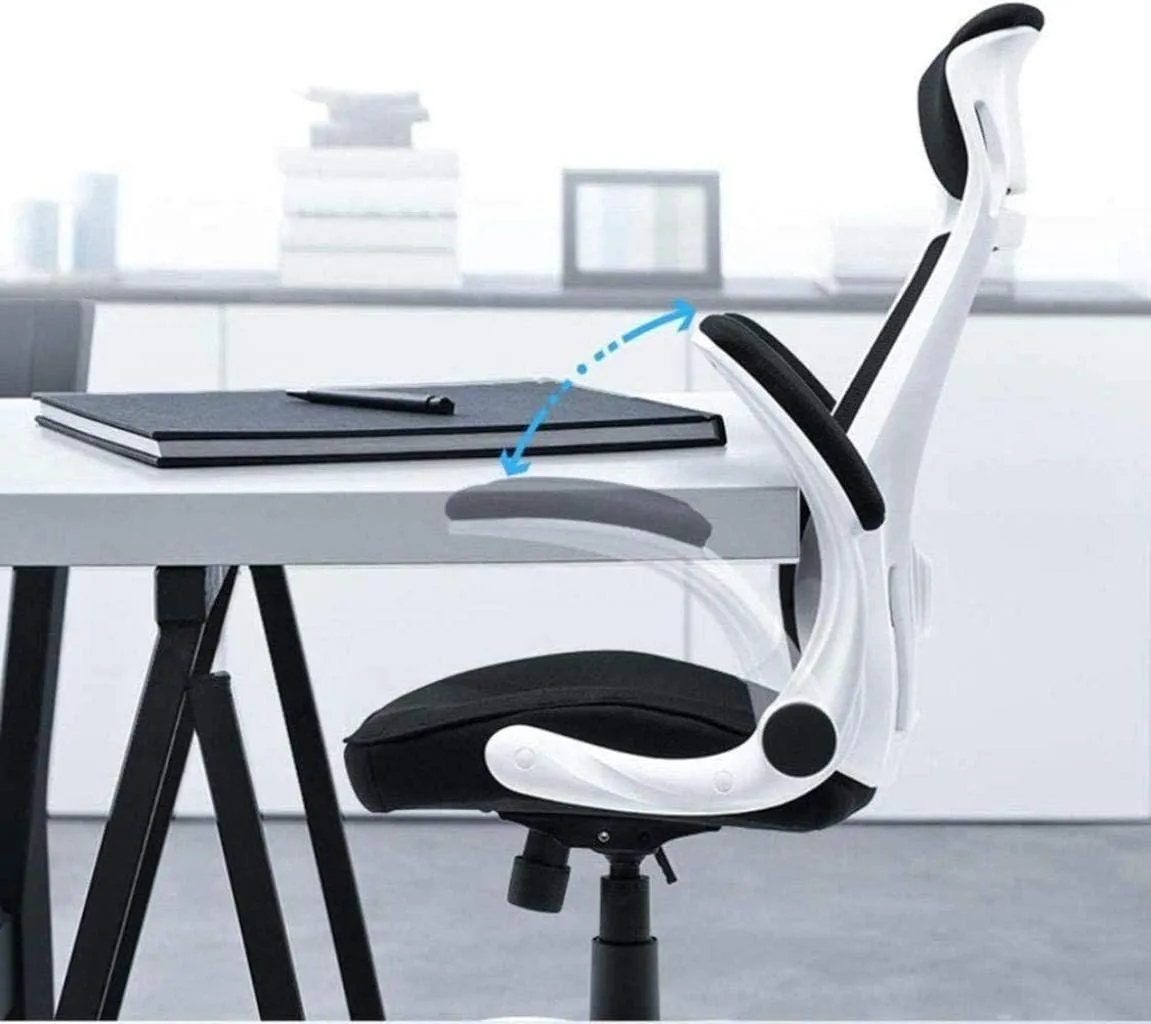 Office Chair Game Chair Mesh High Back Swivel Office Chair Computer Chair Back Rotating Handrail (Color : Black)