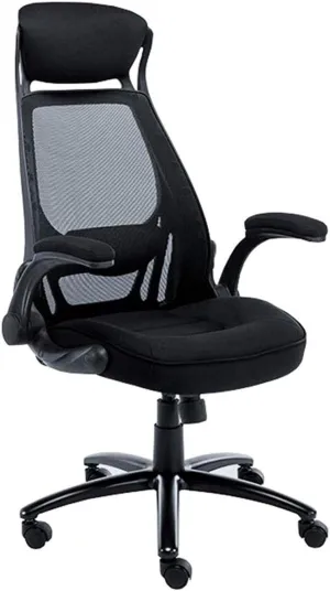 Office Chair Game Chair Mesh High Back Swivel Office Chair Computer Chair Back Rotating Handrail (Color : Black)