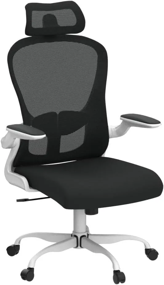 Office Chair, High Back Ergonomic Desk Chair, Breathable Mesh Desk Chair with Adjustable Lumbar Support and Headrest, Swivel Task Chair with flip-up Armrests, Executive Chair for Home Office