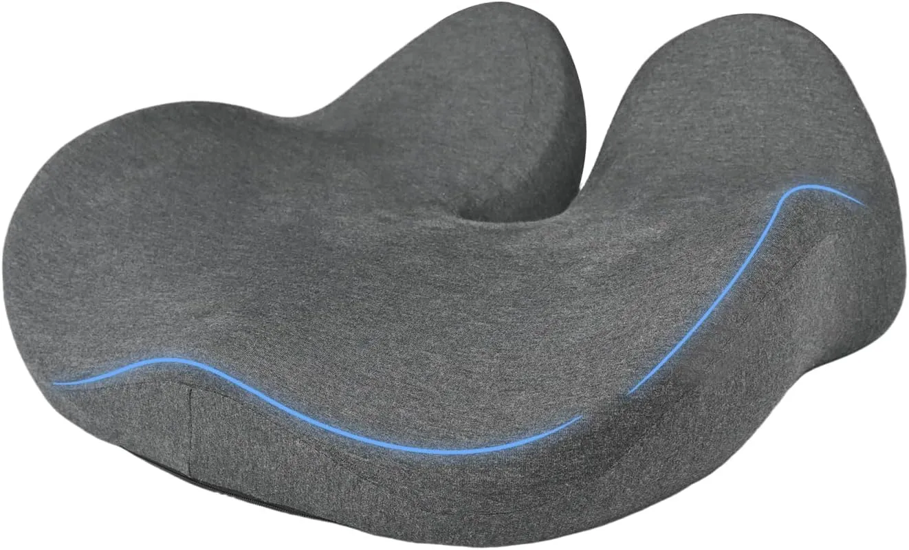 Office Chair Seat Cushion - High Support Memory Foam Seat Cushion, Ergonomic Pressure Relief Cushions Pad Butt Pillow Suitable for Heavy People for Computer Desk, Car, Truck, Gaming Chair
