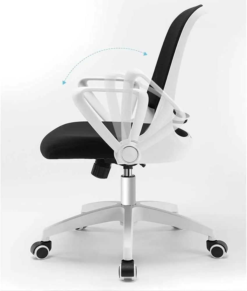 Office Chair Swivel Chair Office Ergonomic Chair Rotating Handrail Small Space Dedicated Breathable Mesh Swivel Chair Bearing Weight Chair (Color : Black) Needed