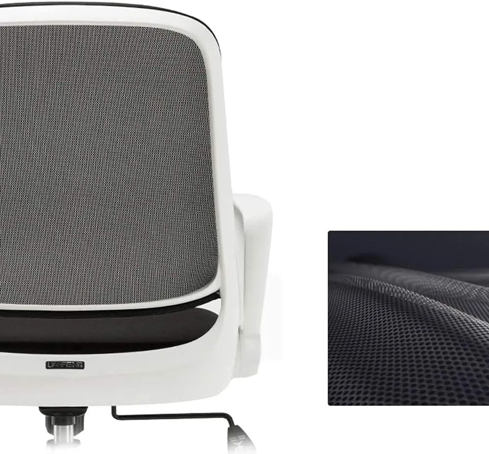 Office Chair Swivel Chair Office Ergonomic Chair Rotating Handrail Small Space Dedicated Breathable Mesh Swivel Chair Bearing Weight Chair (Color : White) Needed