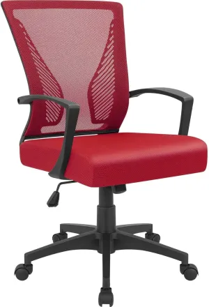 Office Chairs, Office Chair Mid Back Swivel Lumbar Support Desk Chair, Computer Ergonomic Mesh Chair with Armrest