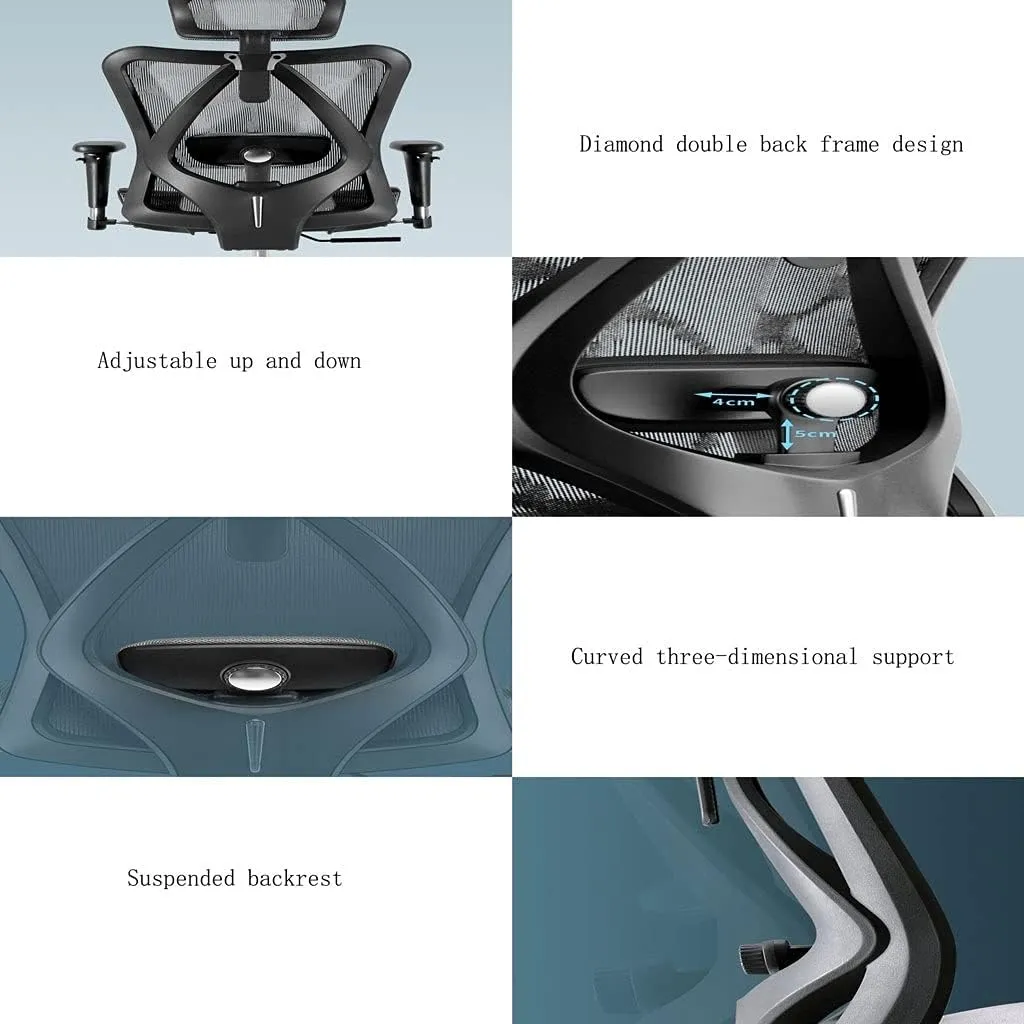 Office Desk Ergonomic Mesh Office Chair High-Back Desk Chair Rotating Computer Work Chair Study Home Comfortable Sedentary Computer Chair Home Office Chair (Color : Gray A)