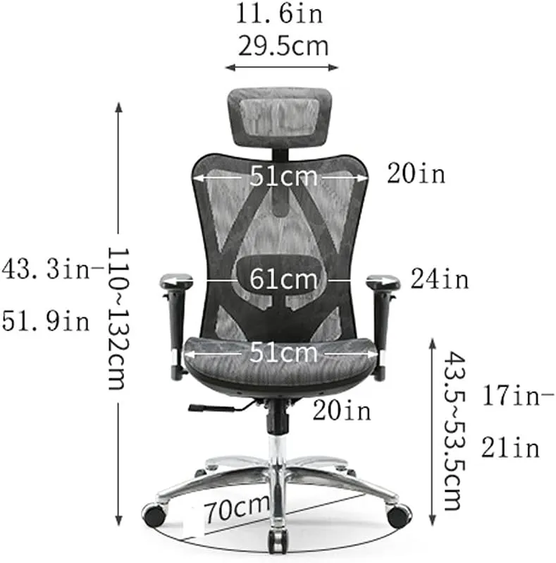 Office Desk Ergonomic Mesh Office Chair High-Back Desk Chair Rotating Computer Work Chair Study Home Comfortable Sedentary Computer Chair Home Office Chair (Color : Gray A)