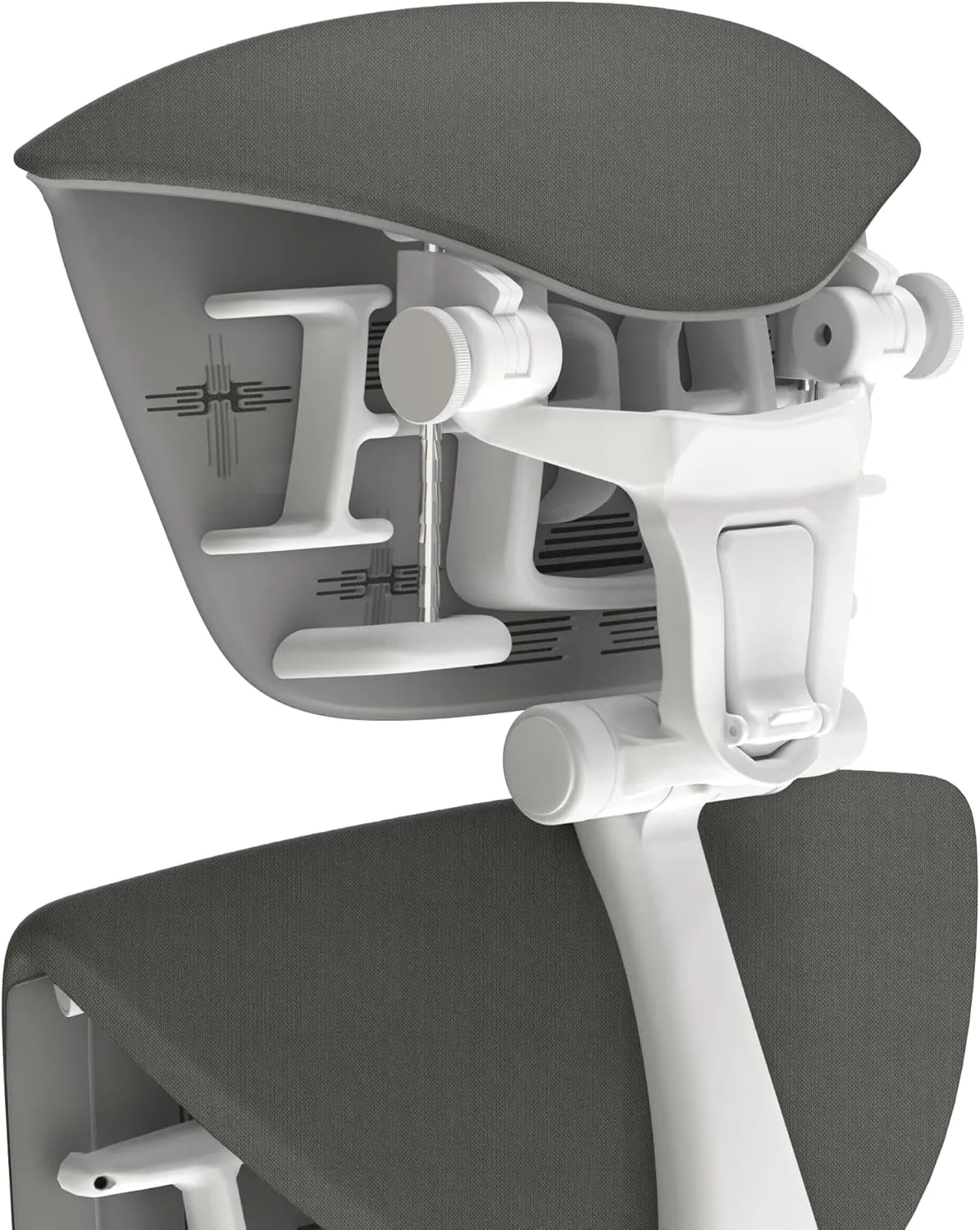 OFFICE LOGIX SHOP Embody Headrest Compatible with Herman Miller Embody Chair (Grey Rythem Fabric/White Frame)