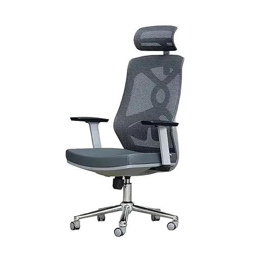 Office Mesh Chair with Ergonomic Design with Adjustable Height and Lumbar Support - Revolving Base, Premium Quality & Adjustable Headrest, and Backrest