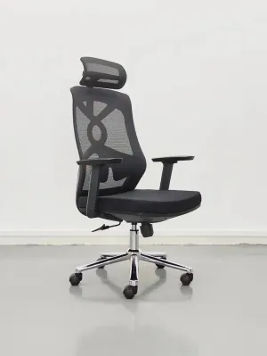 Office Mesh Chair with Ergonomic Design with Adjustable Height and Lumbar Support - Revolving Base, Premium Quality & Adjustable Headrest, and Backrest