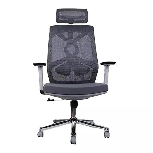 Office Mesh Chair with Ergonomic Design with Adjustable Height and Lumbar Support - Revolving Base, Premium Quality & Adjustable Headrest, and Backrest