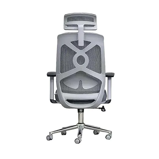 Office Mesh Chair with Ergonomic Design with Adjustable Height and Lumbar Support - Revolving Base, Premium Quality & Adjustable Headrest, and Backrest