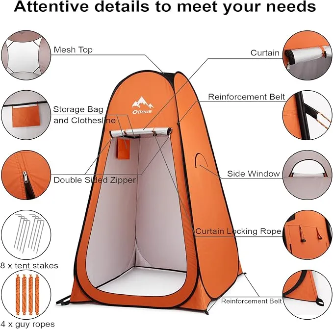 Oileus Pop Up Privacy Tent Portable Shower Tent Beach Changing Room Privacy Tent Camp Toilet Instant Privacy Shelters - Camping Beach Hiking Fishing