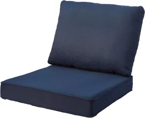 Outdoor 24x24 Seat/Back Deep Chair Cushion Set for Patio Furniture - Lounge Chair Cushions with Zipper - Water-Resistant Patio Chair Cushions