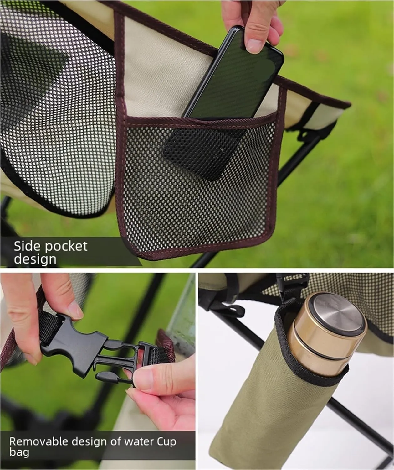 Outdoor Alloy Bracket Folding Chair Portable Heightened Breathable Space Backrest Fishing Leisure
