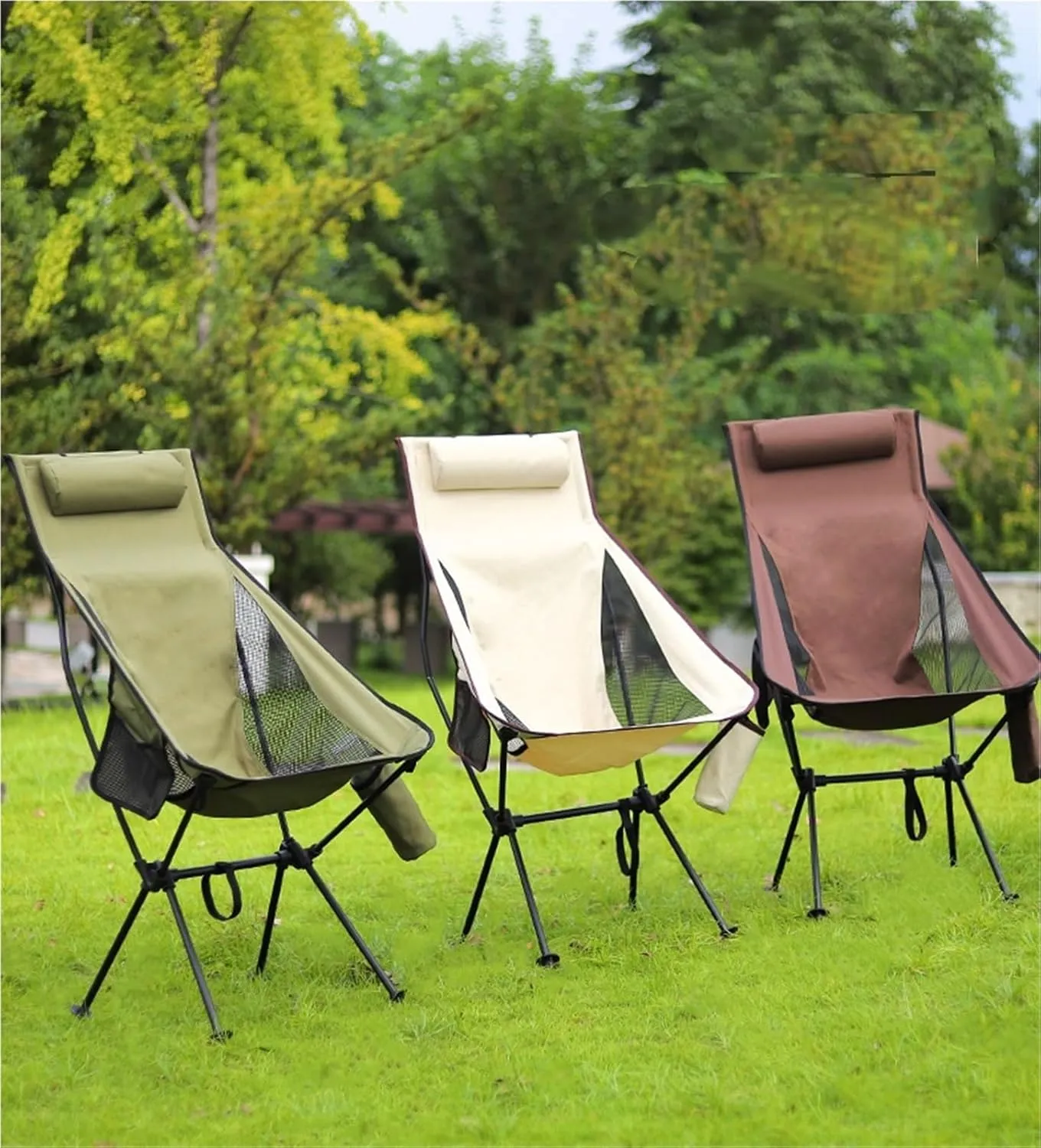 Outdoor Alloy Bracket Folding Chair Portable Heightened Breathable Space Backrest Fishing Leisure