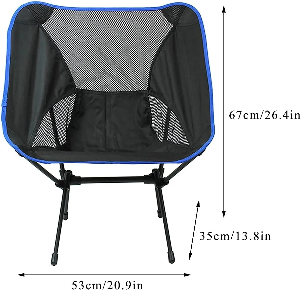 Outdoor Folding Chairs,Single Folding Chair Family Camping Stool Barbecue Portable Beach Chair (Color : Blue)