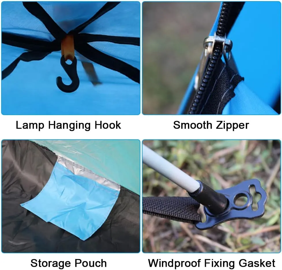 Outdoor Pop Up Tent Water-Resistant Portable Automatic Camping Tent for 2-3/3-4 Person Family Tent Camping Hiking Bapaing (Dark Green for 2)