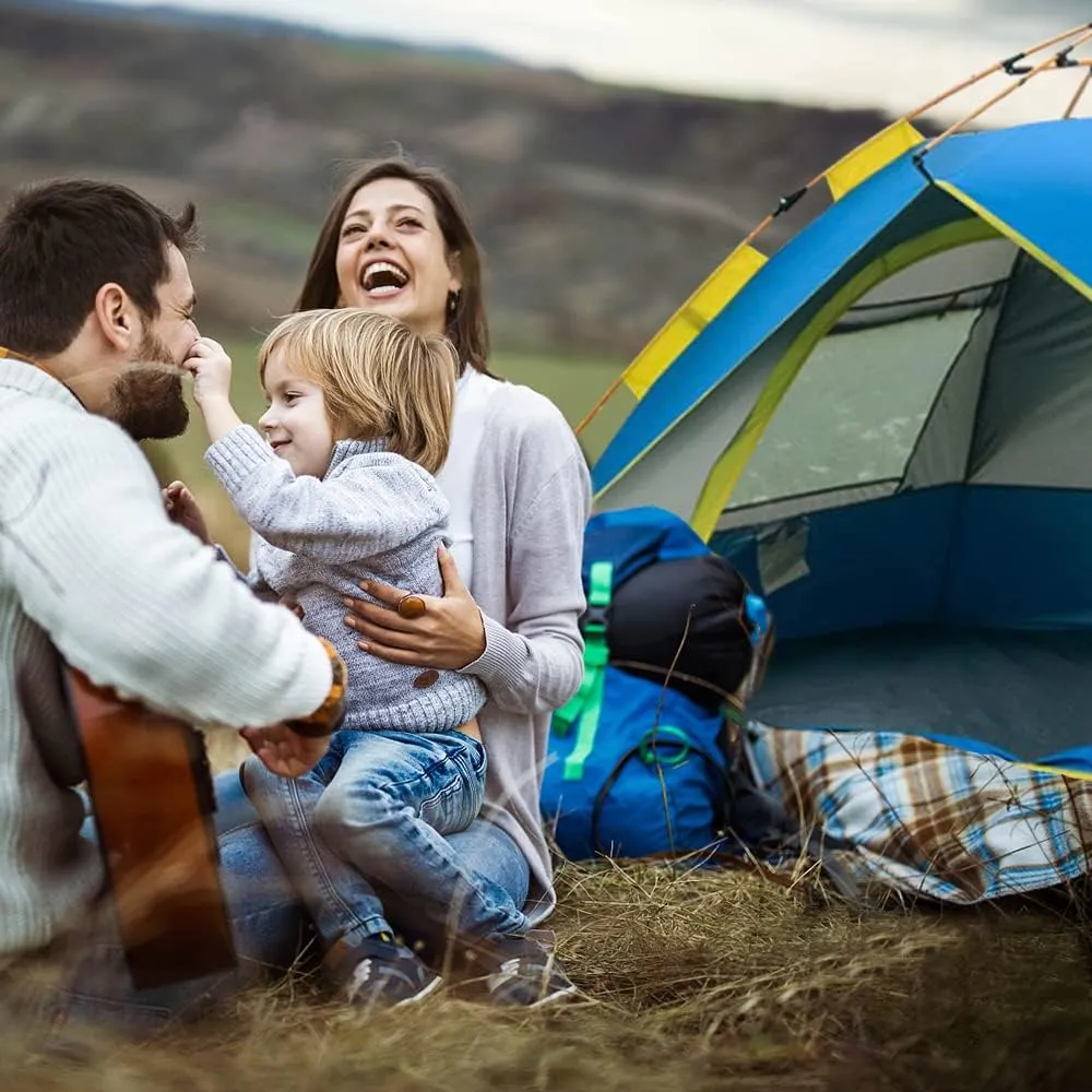 Outdoor Pop Up Tent Water-Resistant Portable Automatic Camping Tent for 2-3/3-4 Person Family Tent Camping Hiking Bapaing (Dark Green for 2)