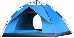 Outdoor Pop Up Tent Water-Resistant Portable Camping Tent for 1-2/3-4 People Family Tent (Dark Green for 1) (Blue for 1)