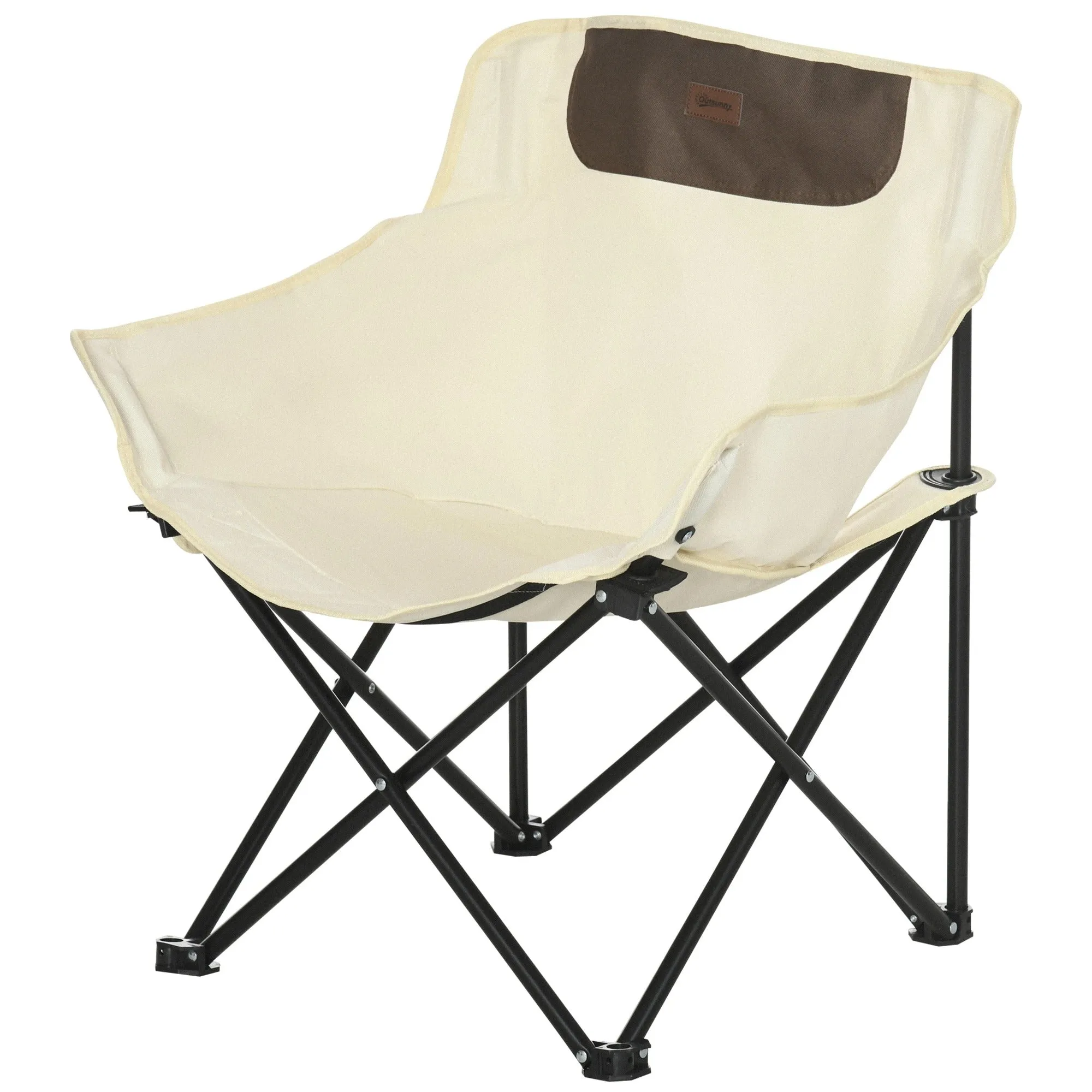 Outsunny Carrying For And Folding Storage Hiking, Bag Fishing, White Top-tier Chair, Lightweight Festivals, Pocket, Highly-rated Beach With Camping Perfect