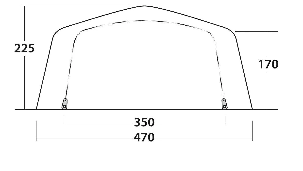 Outwell Knoxville 7SA Air Tent 2023, 7 Person Family Tent in Blue (A191753)
