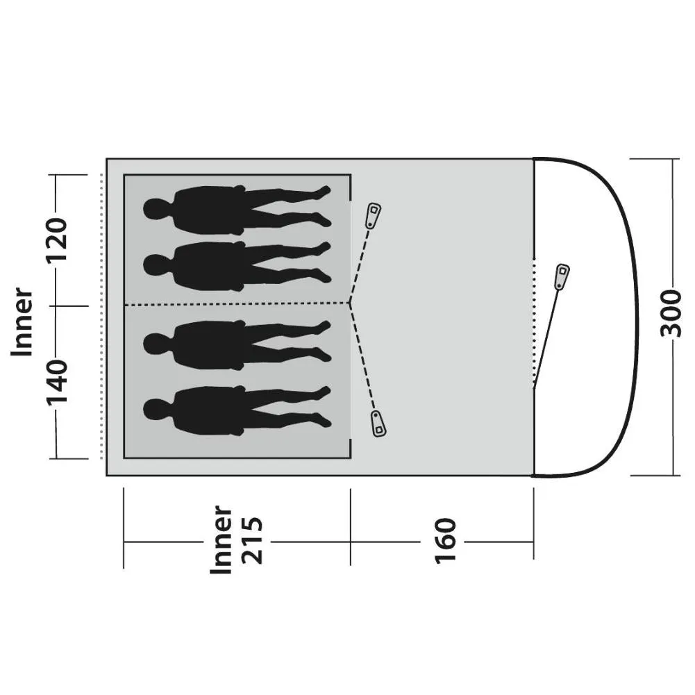 Outwell Sky 4 Tent - 4 Man Tunnel Tent