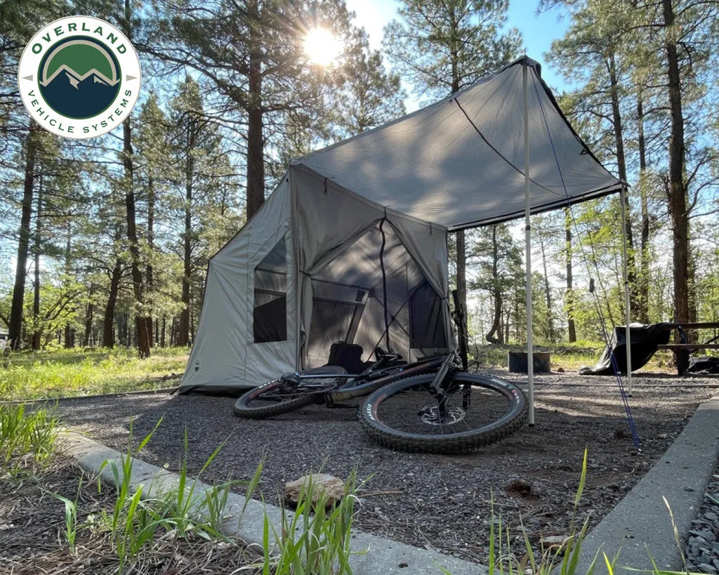 OVS Portable Safari Tent - Quick Deploying 4-Person Ground Tent Gray