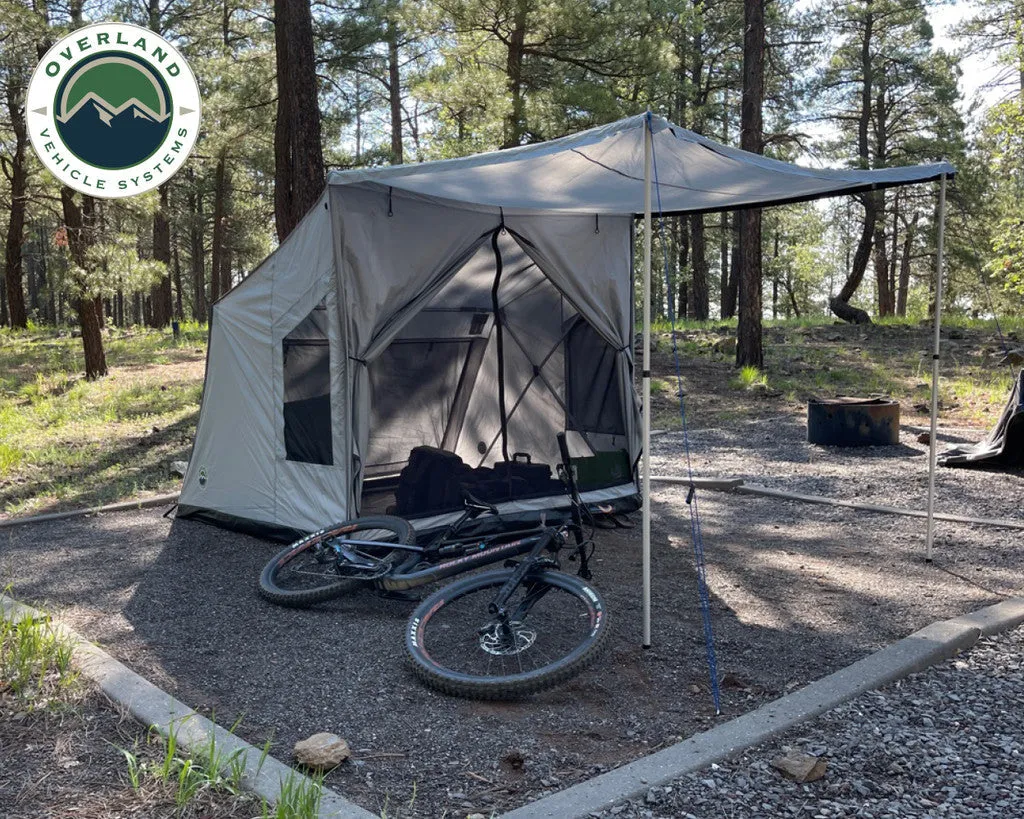 OVS Portable Safari Tent - Quick Deploying 4-Person Ground Tent Gray